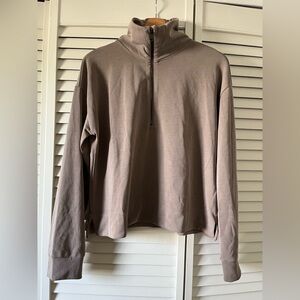 Athleta Women’s Light Brown Quarter Zip Sweater
